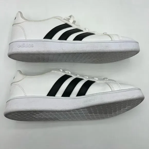 Adidas EF0103 Grand Court White Black Stripes Shoes | US Size 3.5 Women's 5 - Picture 6 of 10